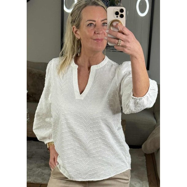 Penelope Blouse-Chalk/ white