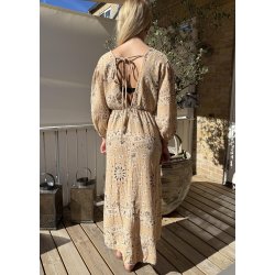 Pinka Cotton Dress- Beige