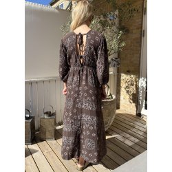 Pinka Cotton Dress- Brown