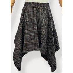 Plaid Asymmetric Skirt- Brown PRE-ORDRE UGE 44