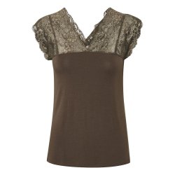 Poppy Lace Top- Demitasse