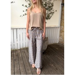 Printed Loose Pants- Blue 