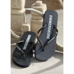 Rainbow Flip Flop- Black