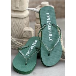 Rainbow Flip Flop- Jade Green