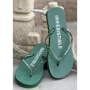 Rainbow Flip Flop- Jade Green