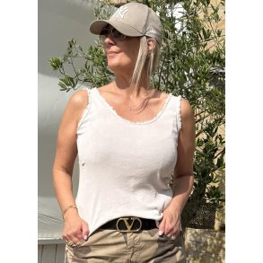 Raw Effekt Cotton Tank Top-Beige 