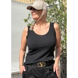 Raw Effekt Cotton Tank Top-Black 