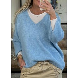 Rem Wool Knit Pullover- Light Blue