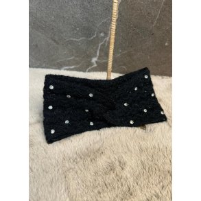 Headband with rhinestones- Black
