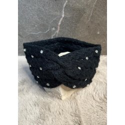 Headband with rhinestones- Black