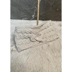 Headband with rhinestones- Taupe