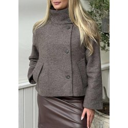 Riki Re Short Jacket- Morel Melange