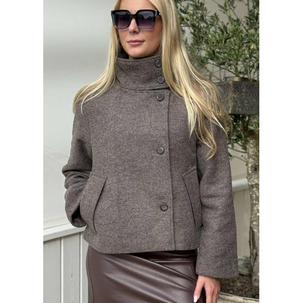 Riki Re Short Jacket- Morel Melange