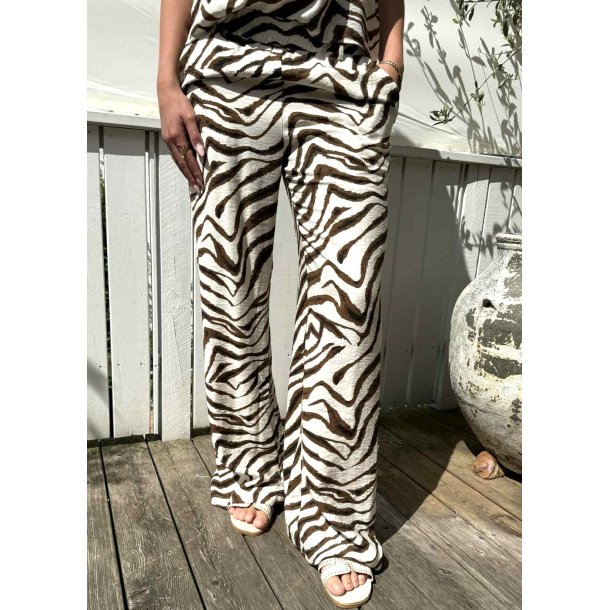 Roberta Zebra Pants-Brown Zebra