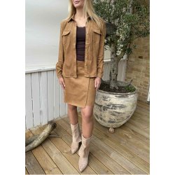 Ronja Suede Shirt-Cognac