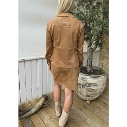 Ronja Suede Shirt-Cognac