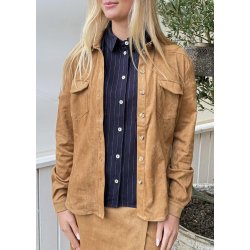 Ronja Suede Shirt-Cognac