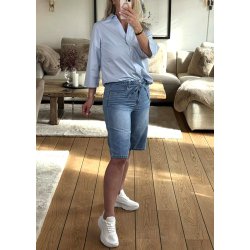Rosie Mw Denim Long Shorts-Light bl
