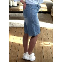 Rosie Mw Denim Long Shorts-Light bl