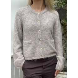 Saggia re ls Knit Cardigan- Humus melange