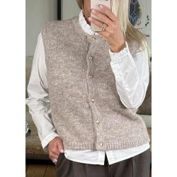 Saggia Re Knit Vest Cardigan- Humus melange