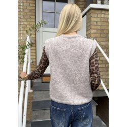 Saggia Knit Vest-Humus Melange