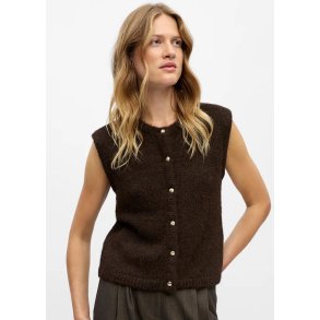 Saggia Knit Vest- Seal brown