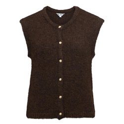 Saggia Knit Vest- Seal brown