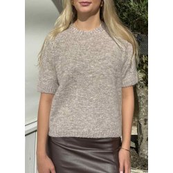 Saggia Lo s/s Knit Pullover- Humus Melange