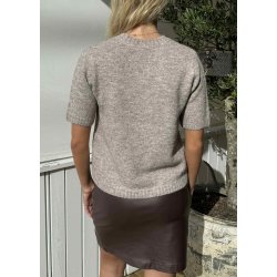 Saggia Lo s/s Knit Pullover- Humus Melange