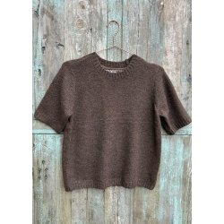 Saggia Lo s/s Knit Pullover- Seal brown