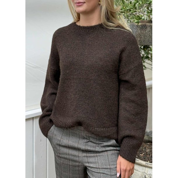 Saggia ls lo Pullover- Brown melange 