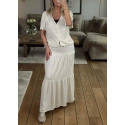 Sanne 2/4 Lo V-neck Top- Sandshell