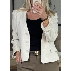 Sanne V-Neck Blazer- Sandshell