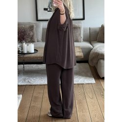 Sanne  Aline wide Pants- Seal Brown