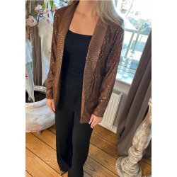 Sequin Shiny Blazer- Brown 