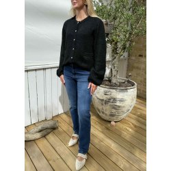 Saggia re ls Knit Cardigan- Black