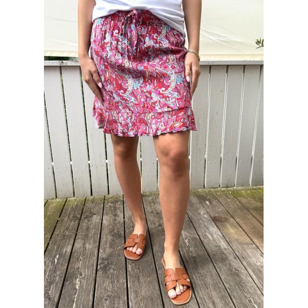 Skirt With Shorts- Red 
