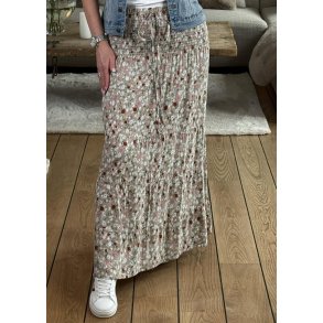 Small Flower Skirt Dress- Beige