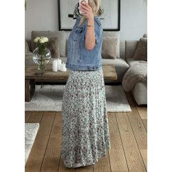 Small Flower Skirt Dress- Mint Green