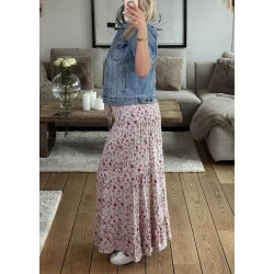Small Flower Skirt Dress-  Rose