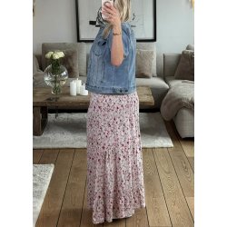 Small Flower Skirt Dress-  Rose