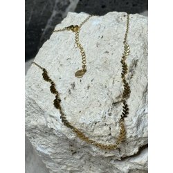 Small Leaf Necklace- Gold