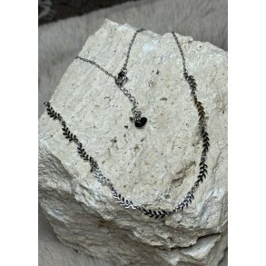 Small Leaf Necklace- Silver