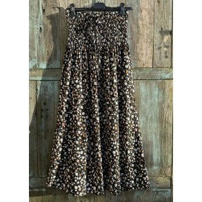 Small Flower Skirt Dress- Black