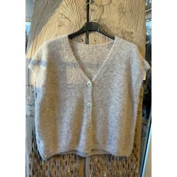 Soft Sleeveless Cardigan- Taupe