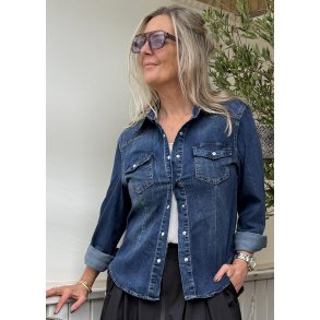 Stabia Denim Shirt- Dark Blue