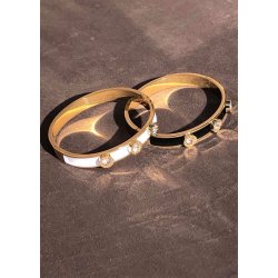 Stone Bracelet Black- Gold