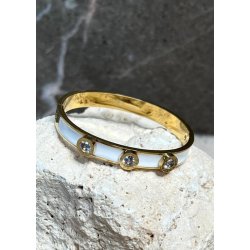 Stone Bracelet White - Gold