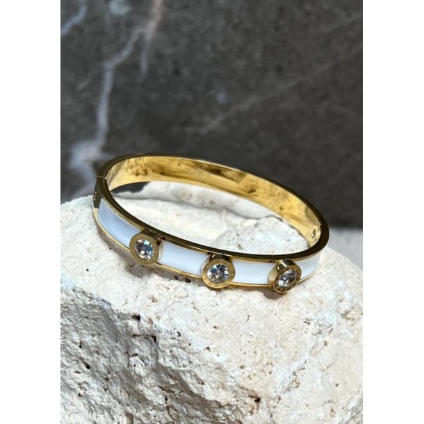Stone Bracelet White - Gold
